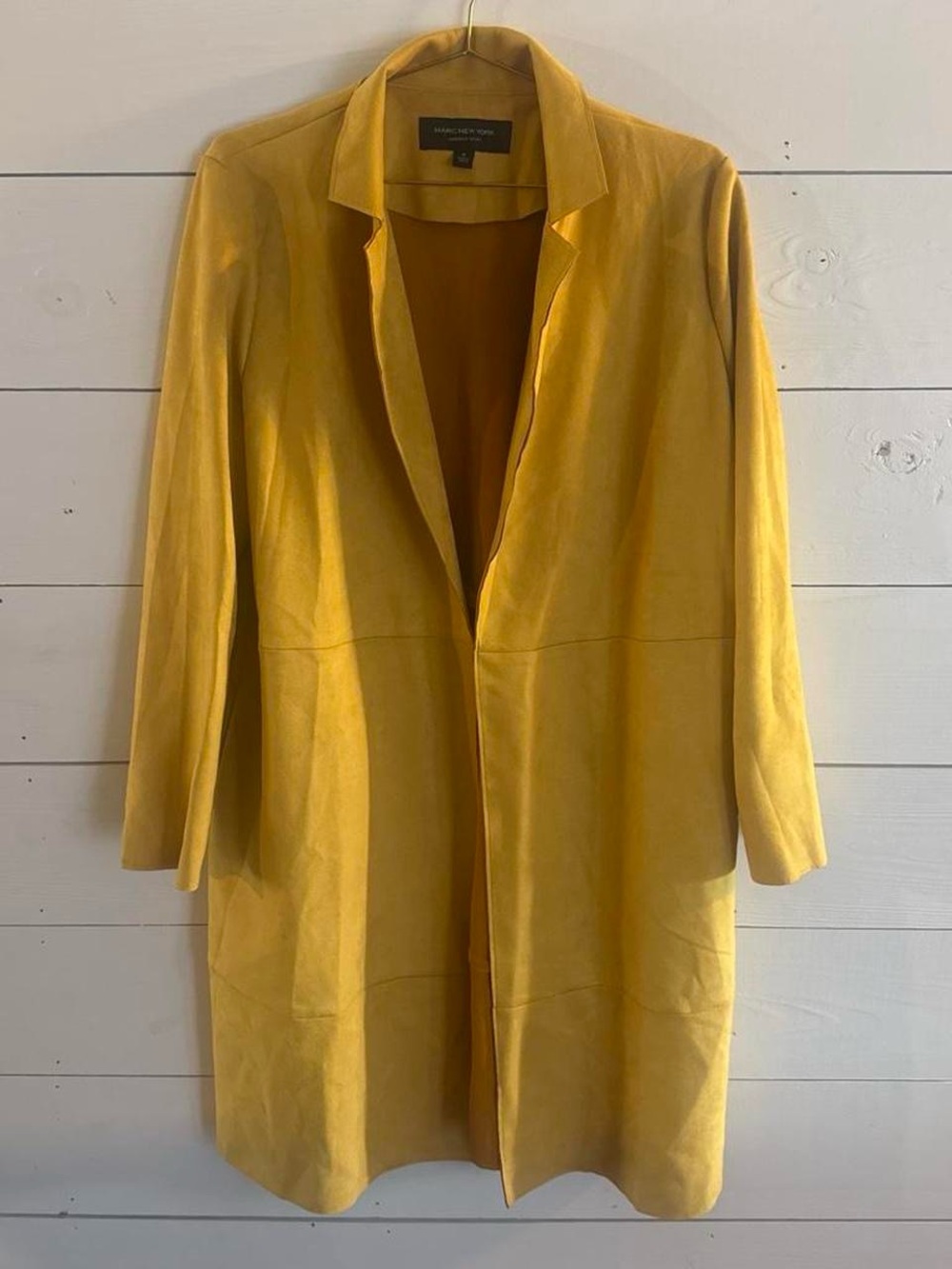 Marc New York Mustard Yellow Open-Front Trench Coat